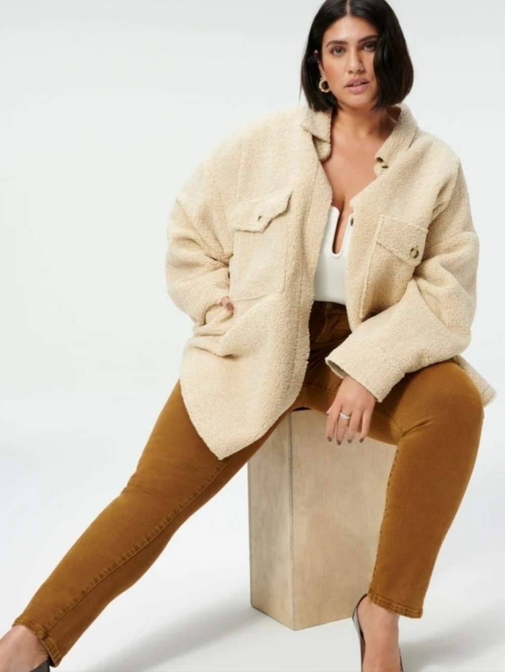NWT Good American Sherpa Jacket